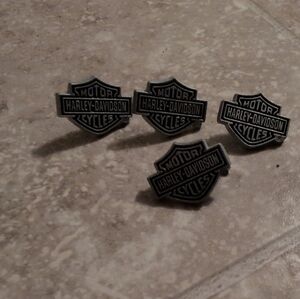 4 Silver Looking Harley Davidson Motor Cycles Hat Pin/ Jacket/ Lapel Pin